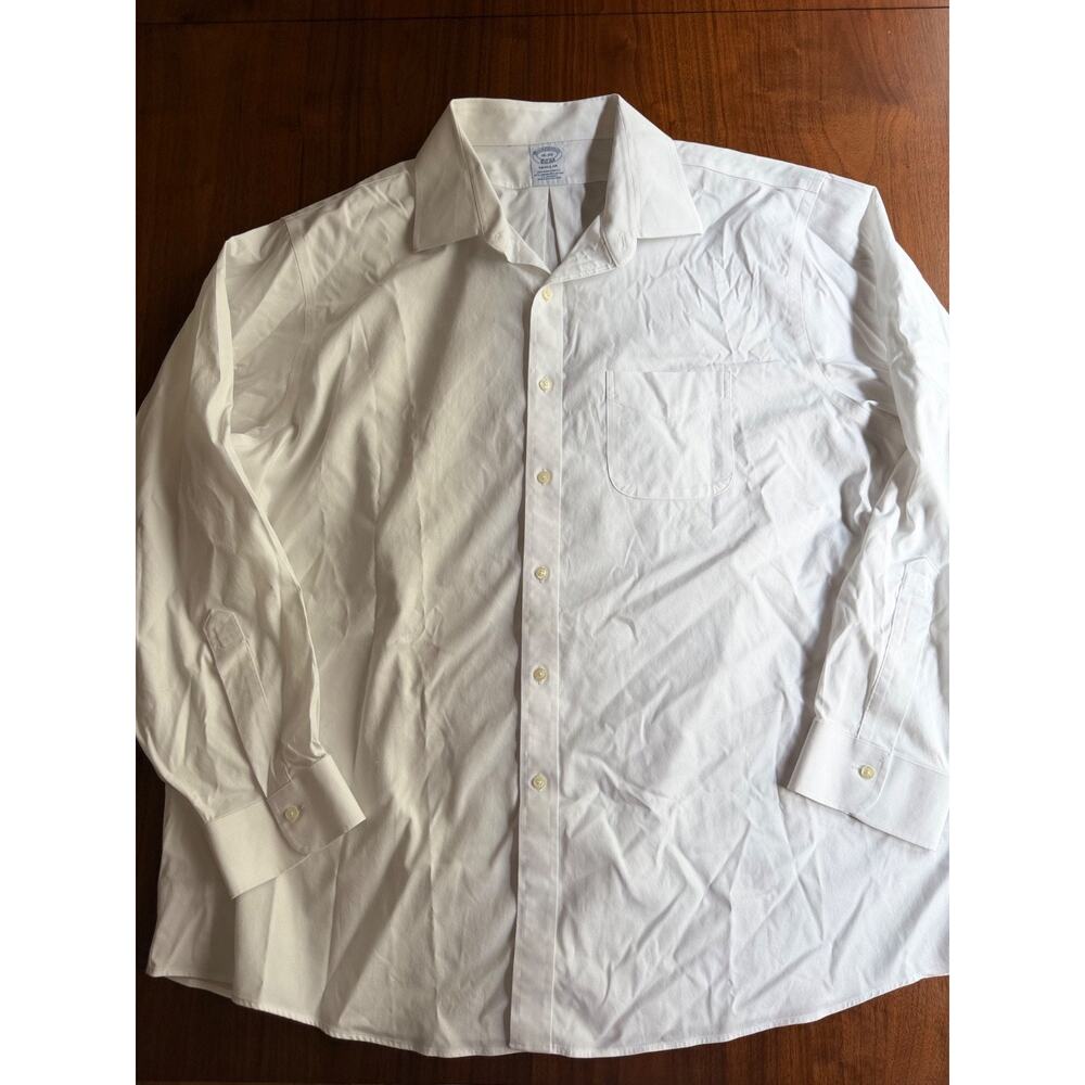 Brooks Brothers Regular Fit Non-Iron Supima Cotton Dress Shirt White - S 18-35